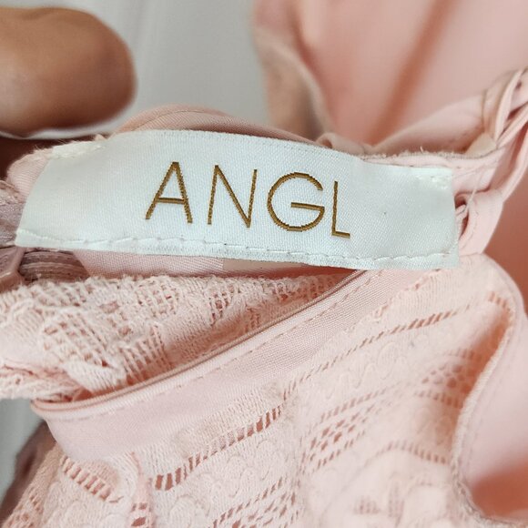 Angl NWOT Pal Pink Eyelet Dress Size Small - Picture 3 of 4